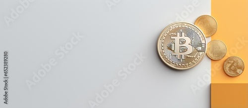 Bitcoin coin in silver and ...