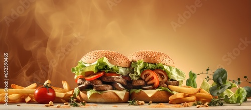 Sandwich with fries and sal...