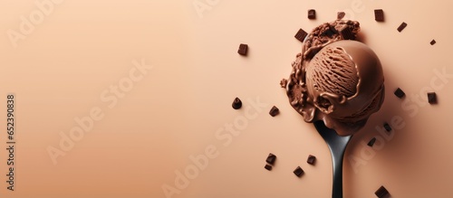 Chocolate ice cream served ...