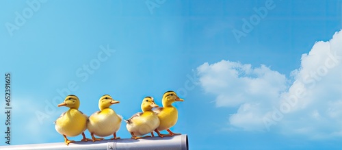 Yellow sign with ducks cros...