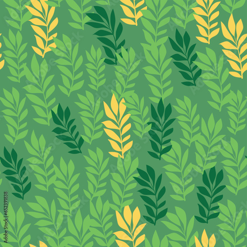 Flourish nature summer garden textured background. Floral seamless pattern. Branch with leaves
