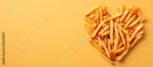 Heart shaped French fries p...
