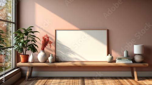 Mock up poster frame in Guest Room Coastal Style  Mockups Design 3D  HD