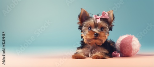 Small pet dog sitting alone...