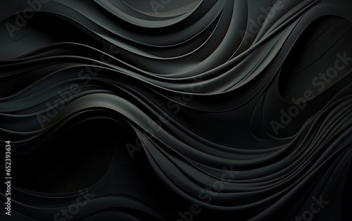 Black satin curve texture background.