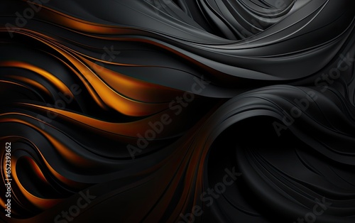 Black satin curve texture background.