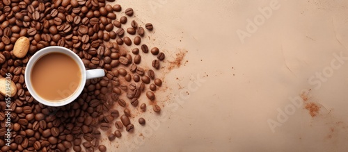 Coffee beans and a mug of j...