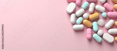 Boxed medical pills on a isolated pastel background Copy space