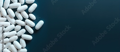 Closeup view of white pills...