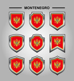 Montenegro National Emblems Flag with Luxury Shield