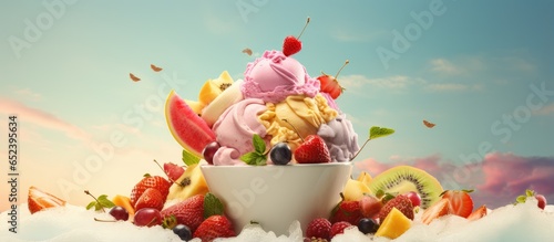White ice cream served with...