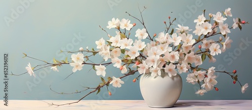 White flowers in a flower v...