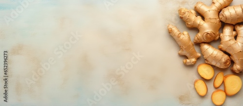 Ginger isolated pastel back...