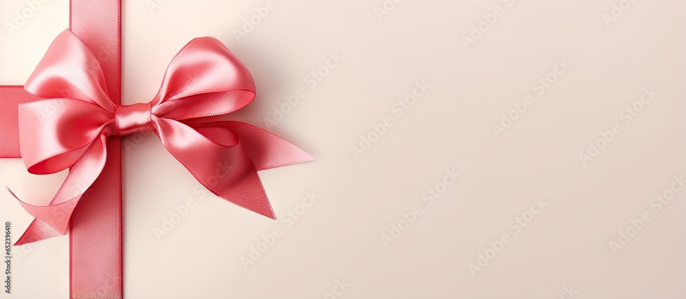 Bow on isolated pastel background Copy space Greetings design Studio photograph Bow on isolated pastel background Copy space Greetings design Studio photograph