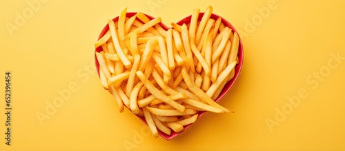 Heart shaped French fries p...