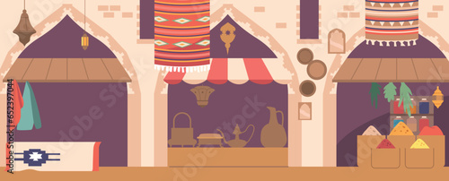East Market, A Bustling Urban Scene With Diverse Storefronts, Colorful Street Vendors, And A Vibrant Atmosphere