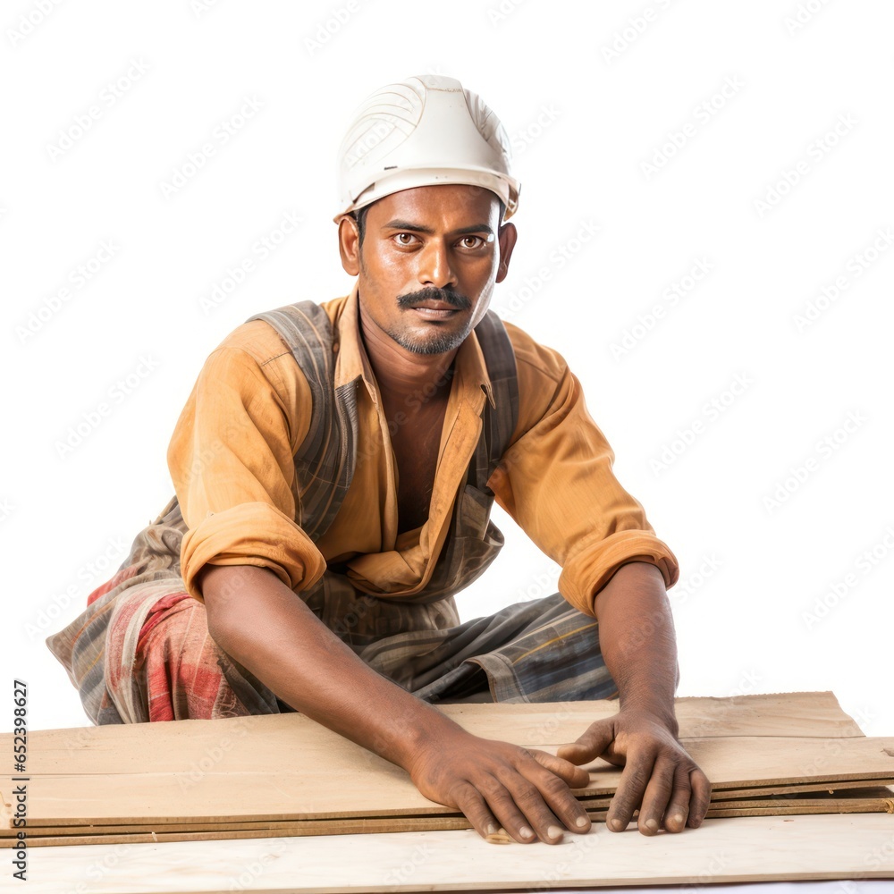 Skilled Indian woodworker holds tools, reflecting dedication to his trade. Skilled Indian woodworker holds tools, reflecting dedication to his trade.