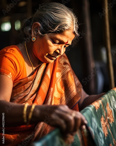 Varanasi weaver crafts a silk saree on handloom a dance of tradition and innovation.