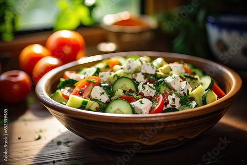 Bowl full of Vegetables. Zucchinis and Tomatoes. © Boss