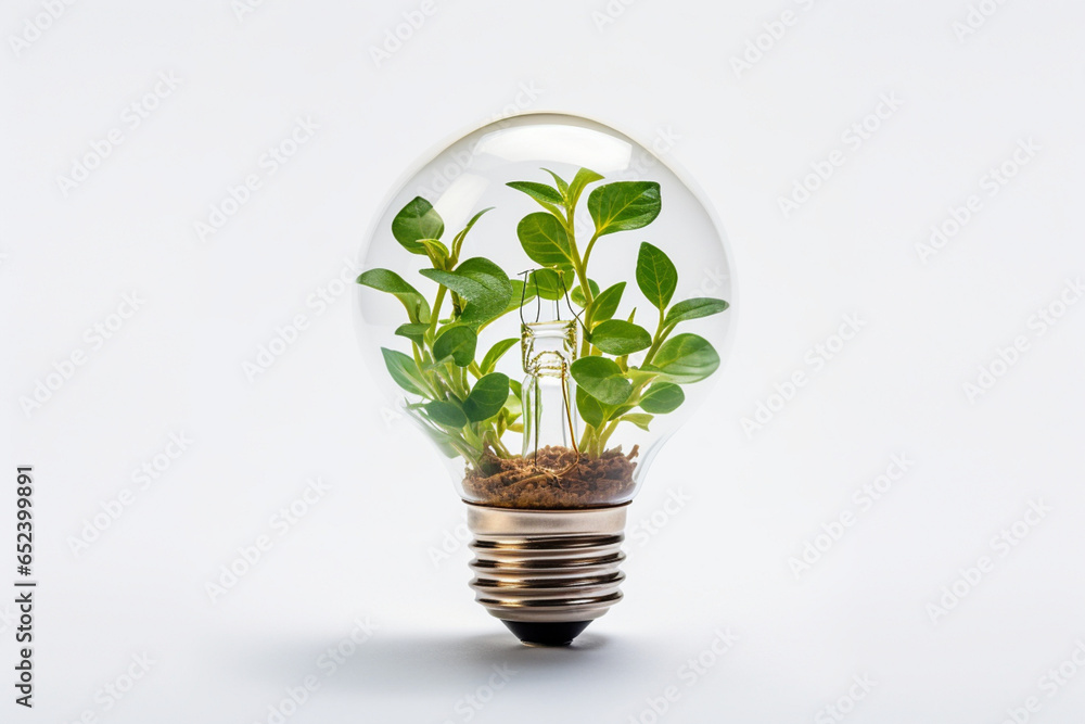Seed of Creativity, Lightbulb Garden, light bulb with plant, Generative AI Seed of Creativity, Lightbulb Garden, light bulb with plant, Generative AI