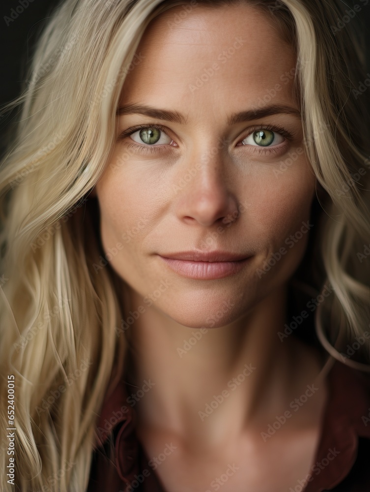 Portrait of a Beautiful Blonde Woman with Green Eyes. Portrait of a Beautiful Blonde Woman with Green Eyes.