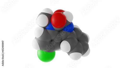 temazepam molecule, restoril molecular structure, isolated 3d model van der Waals photo