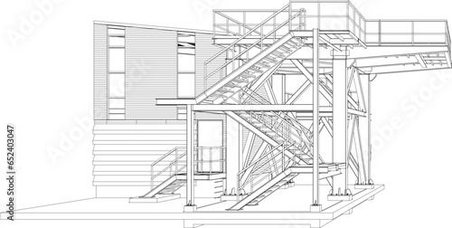 3D illustration of industrial building