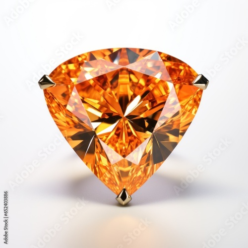 Unique trilliant-cut diamond in a striking orange hue