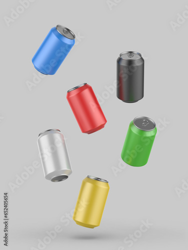 Wallpaper Mural Blank metallic can drink beer soda water juice packaging empty mock up aluminum container 3d illustration. Torontodigital.ca