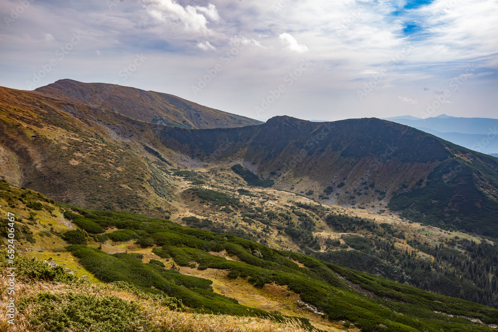 Naklejka premium sharp rocks of Shpytsi Mountain in Chornohora mountain range