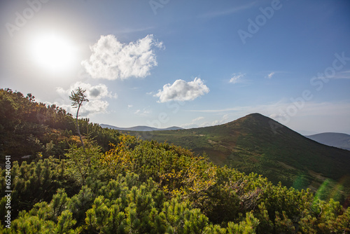 sharp rocks of Shpytsi Mountain in Chornohora mountain range photo