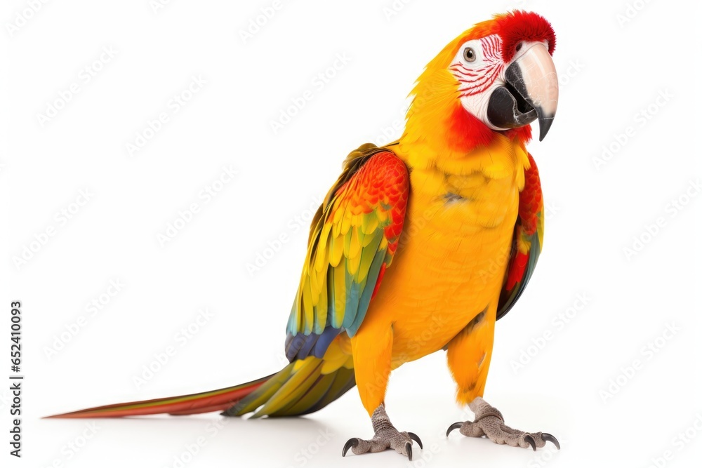 parrot bird isolated on white background in studio shoot