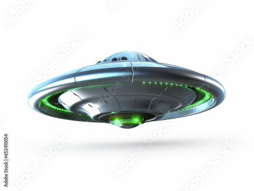 Isolated alien spaceship on white background