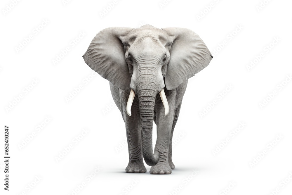 Fototapeta premium elephant isolated on white background in studio shoot