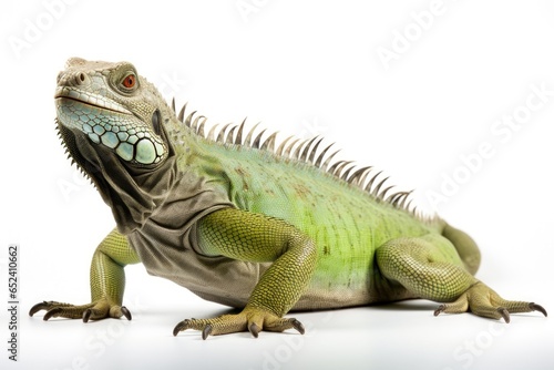 iguana isolated on white background in studio shoot