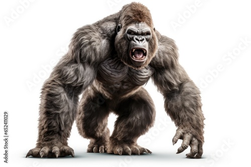 gorilla isolated on white background in studio shoot