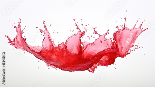 red juice or wine splash isolated on white background. generative ai © Rattanathip