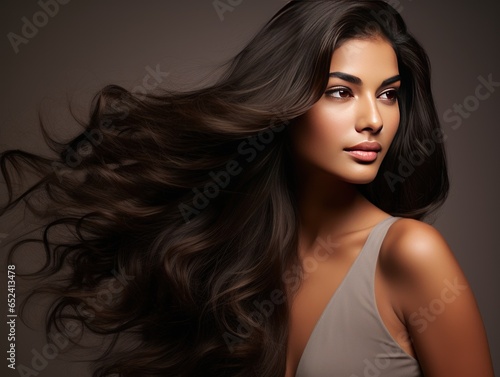 Radiant tresses of an Indian beauty shine in a beauty ad