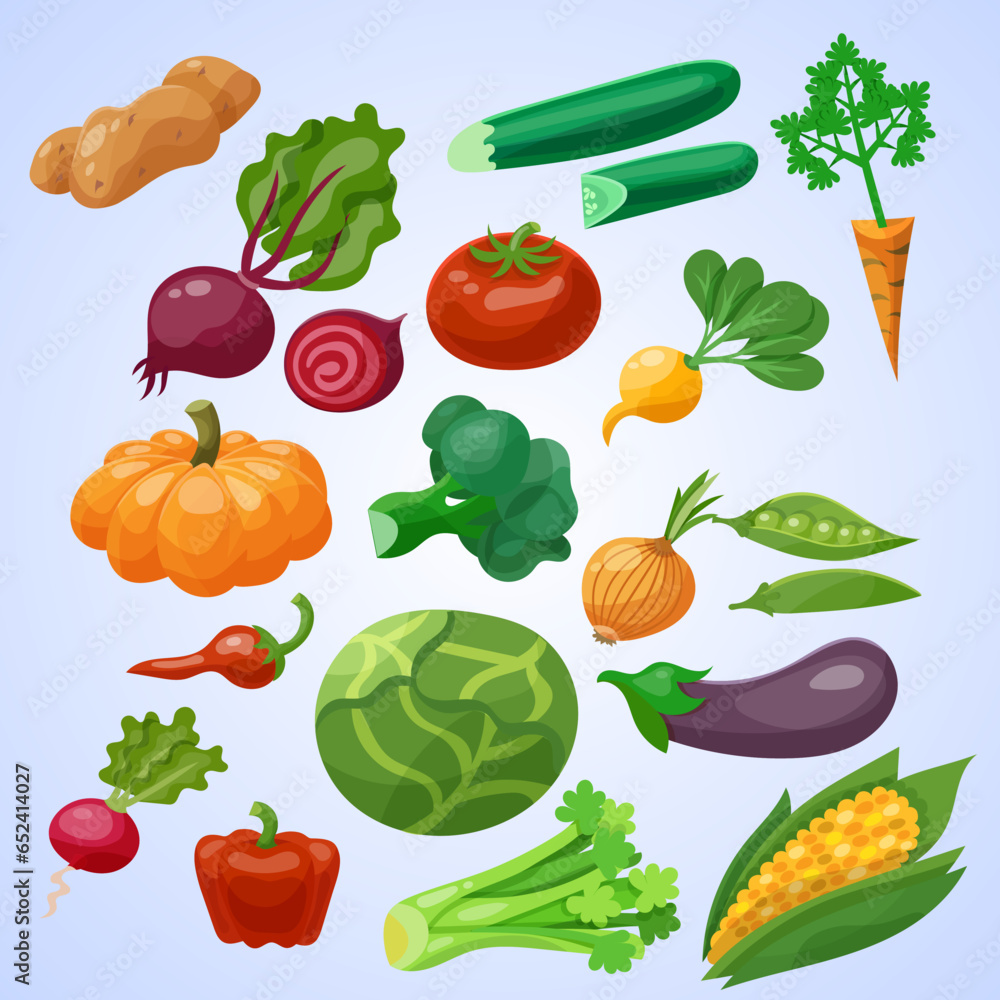 collection of vegetables vector vegetables collection cartoon vector icon illustration food nature icon concept isolated flat collection of vegetables vector vegetables collection cartoon vector icon illustration food nature icon concept isolated flat