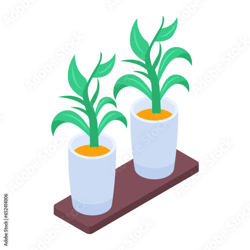 Food Serving and Restaurant Accessories Isometric Icons


