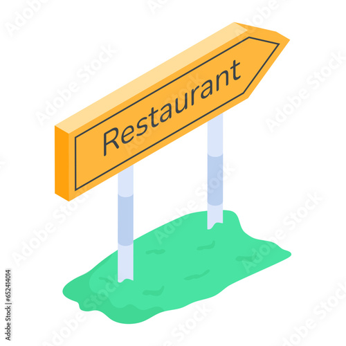 Food Serving and Restaurant Accessories Isometric Icons

