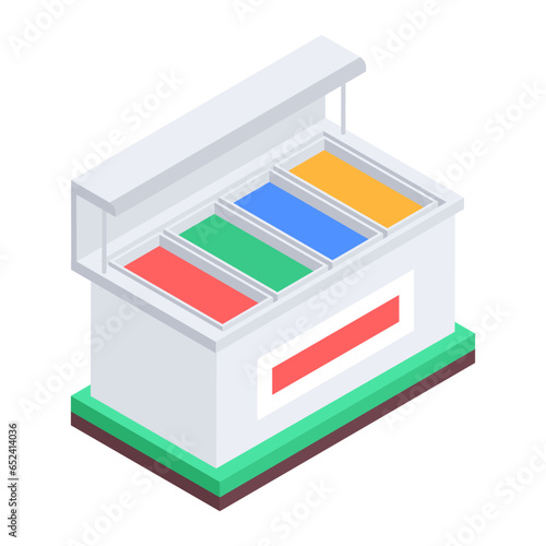 Food Serving and Restaurant Accessories Isometric Icons

