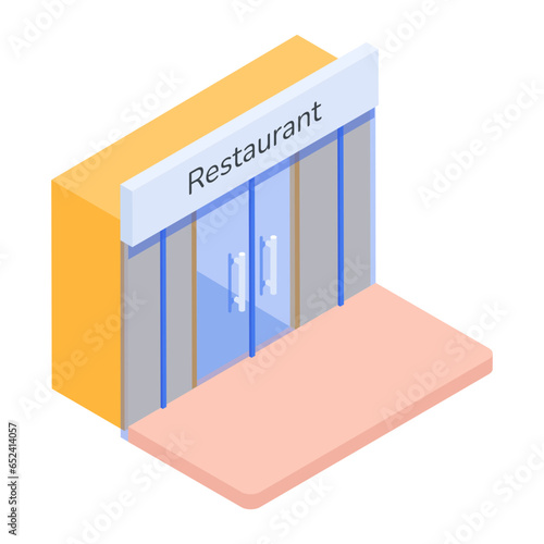 Food Serving and Restaurant Accessories Isometric Icons

