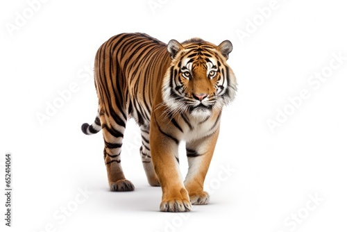 tiger isolated on white background in studio shoot 
