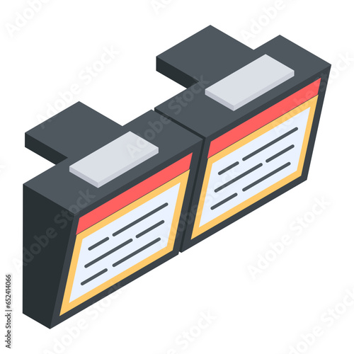 Food Serving and Restaurant Accessories Isometric Icons

