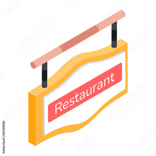 Food Serving and Restaurant Accessories Isometric Icons

