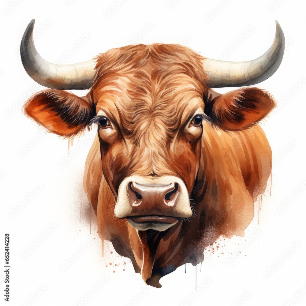 bull drawing on white background. bull drawing on white background.