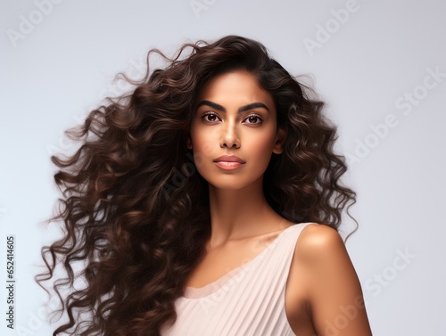 Indian model's voluminous hair in beauty ad endorses hair volumizing products