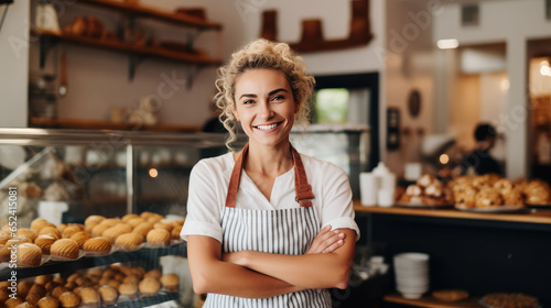 Woman Owner of the bakery Generative AI