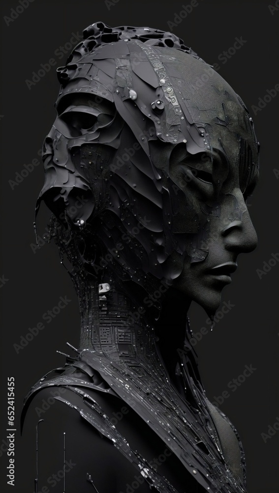 statue of a person, art code is black statue of a person, art code is black